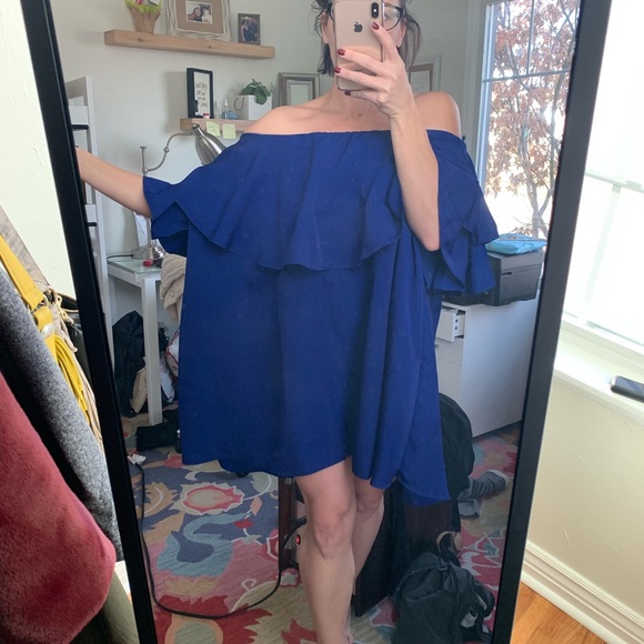 Royal blue ruffle dress - Picture 3 of 6